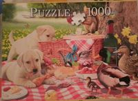 Puzzle 1000 Hundewelpen Picknick Labrador Baden-Württemberg - Emmendingen Vorschau