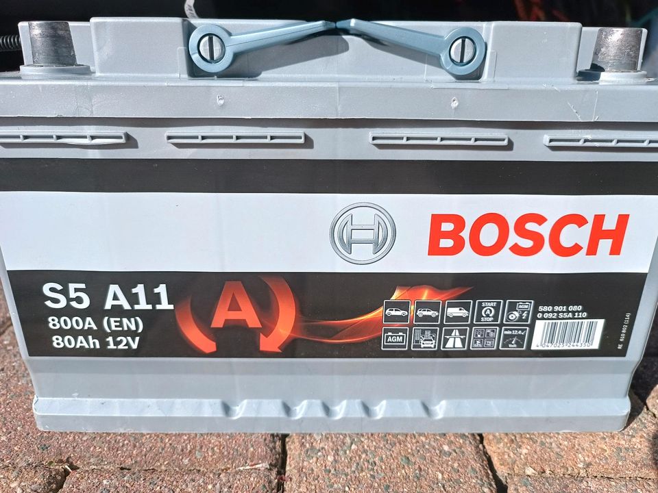 Batterie Bosch S5 A11 AGM Start Stop  VW Mercedes Ford Audi in Rechenberg-Bienenmühle
