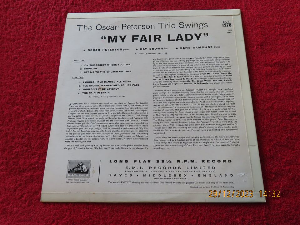 H136 - The Oscar Peterson Trio ‎– "My Fair Lady" - Jazz LP - 1959 in Moorrege