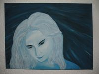 blaue Bild weiße Frau ohne Rahmen unbekannter Künstler Bayern - Neustadt b.Coburg Vorschau