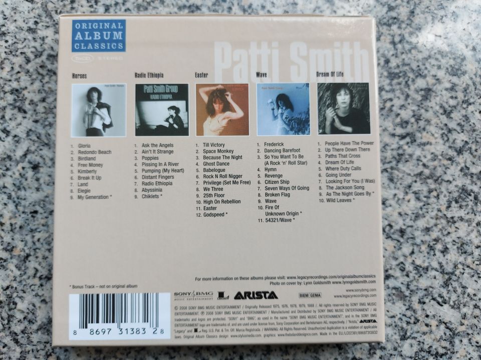Patti Smith – Original Album Classics 5 CD Box-Set, Compilation in Köln