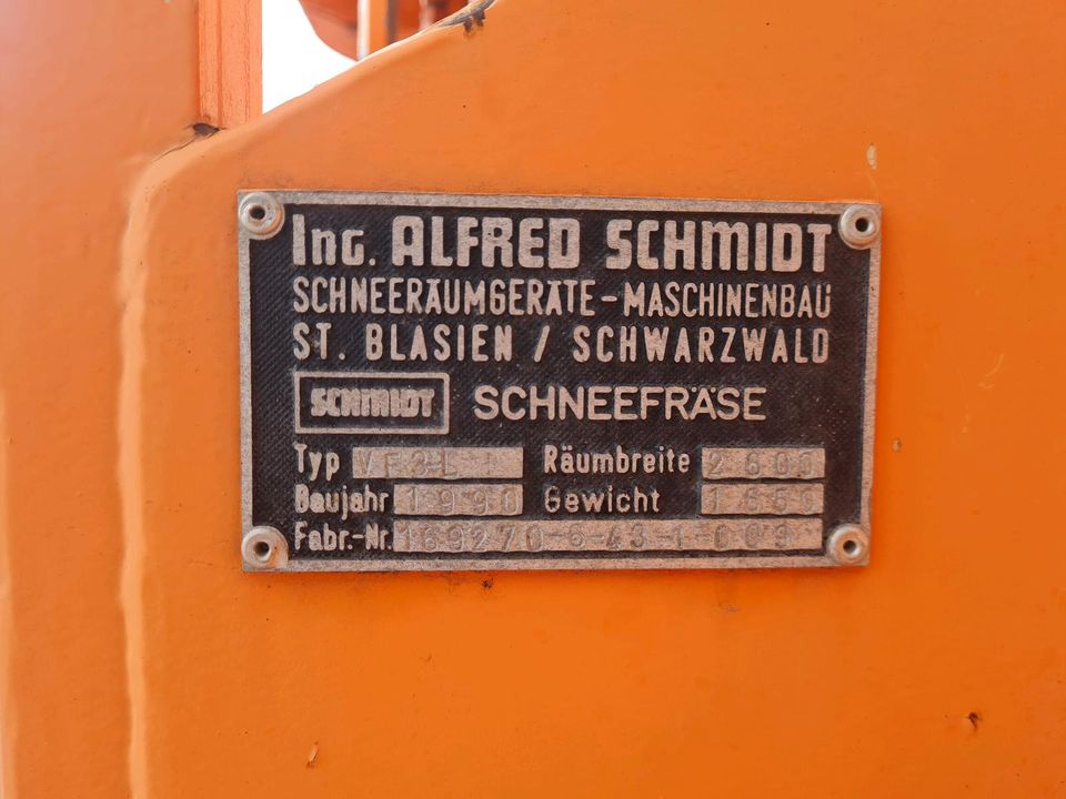 Schneefräse /Schmitd VF3 -L /Unimog / Traktor in Böttingen