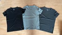 H&M Herren Basic Shirt XS S V-Ausschnitt Baumwolle schwarz grau Hessen - Gladenbach Vorschau