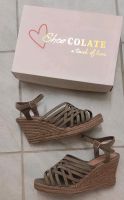 41:ShoeColate,Sandalen/Wedges,khaki,Bast-Keilabsatz,Textil Baden-Württemberg - Heilbronn Vorschau