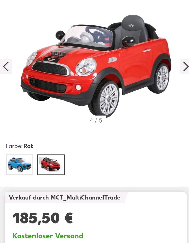 Kinderfahrzeug MINI COOPER S COUPE mit Fernbedienung in Ingolstadt