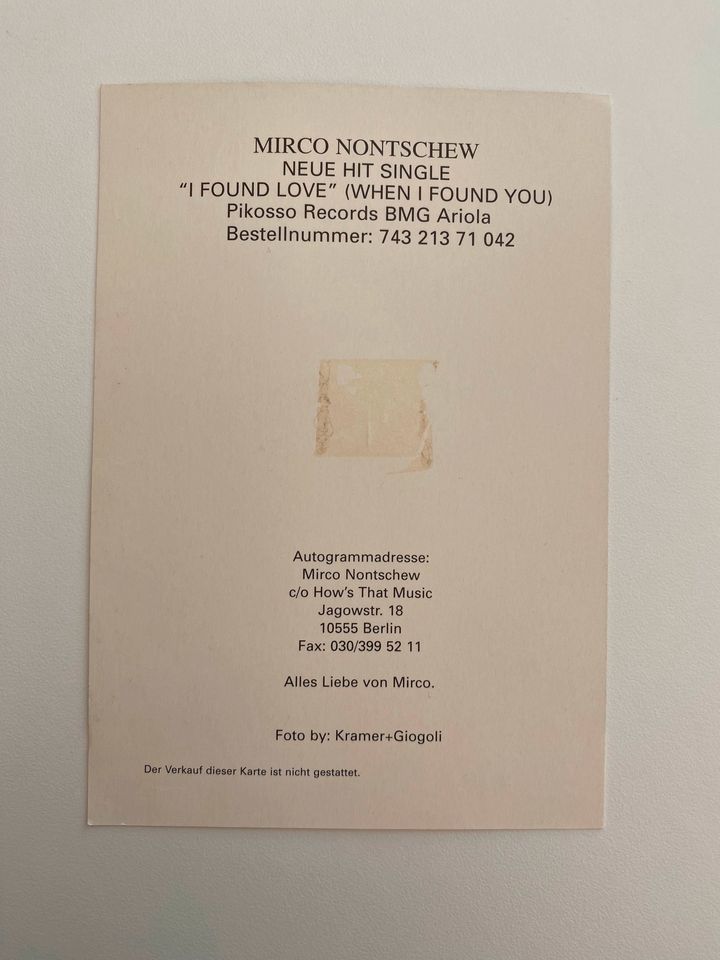 Autogramm von Mirco Nontschew in Hamburg