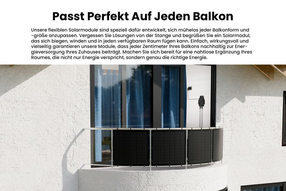 Balkonkraftwerk 1000Wp Flexibles Solarpanel/ 800W EZ1-M APSYSTEMS Wechselrichter--Weinheim in Weinheim