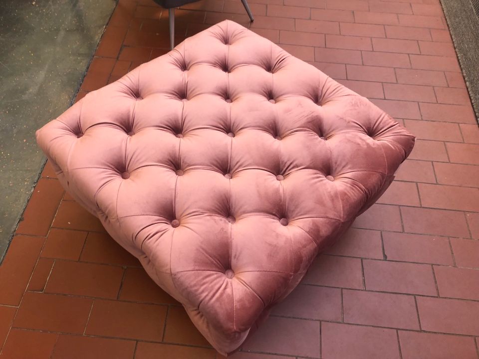 Hocker Samt Polsterhocker Chesterfield Sitzbank Rosa 80x80 cm in Bremen