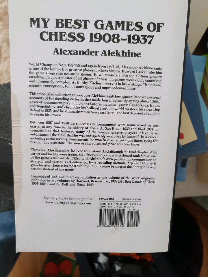 My Best Games of Chess, 1908-1937 - Alexander Alekhine