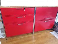 Sideboard / Metall in rot mit Tisch - alle Holzplatten aus Bambus Hessen - Riedstadt Vorschau