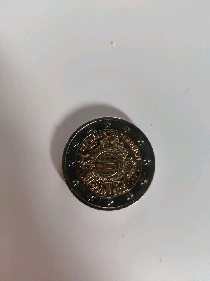 2€ Münze Österreich, 10 Jahre Euro in Heidelberg