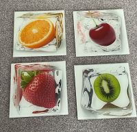 4x Bild Bilder 20x20 cm Obst Früchte im Wasser Eiswürfel Baden-Württemberg - Winnenden Vorschau