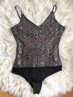 Tally Weijl Top Body Glitzer Pailletten schwarz grau S M 36 38 Baden-Württemberg - Oedheim Vorschau