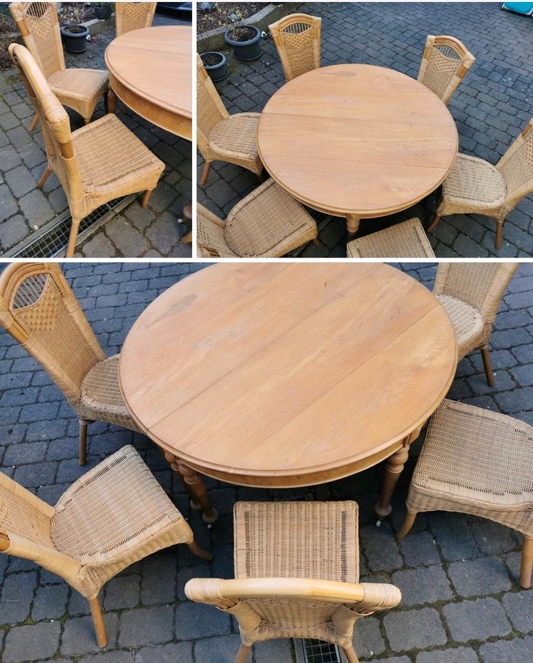 Rattan Stühle Holz Tisch Gartenmöbel in Fränkisch-Crumbach