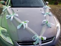 Hochzeit Dekoratio Autoschmuck Autogirlande Mint Silber Rosen Neu Sachsen - Freital Vorschau