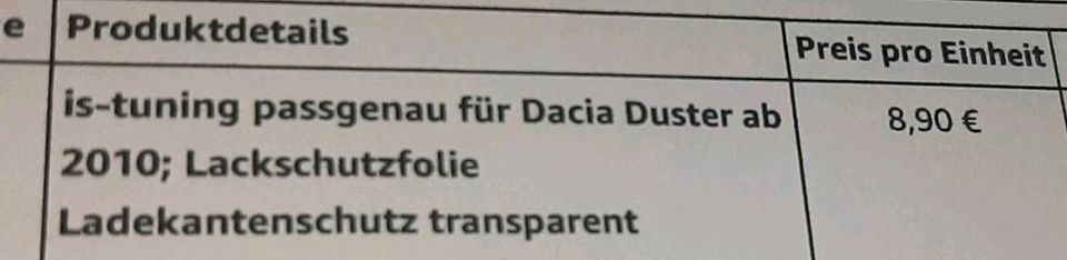 Ladekantenschutzfolie, Dacia,Schutzfolie,Neu, Stoßstange in Reppenstedt