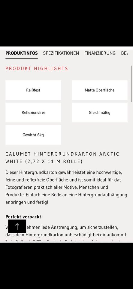 CALUMET Hintergrundkarton Farbe Arctic White, Fotohintergrund in Halberstadt