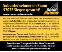 Subunternehmer im Raum 57072 Siegen gesucht! Nordrhein-Westfalen - Siegen Vorschau