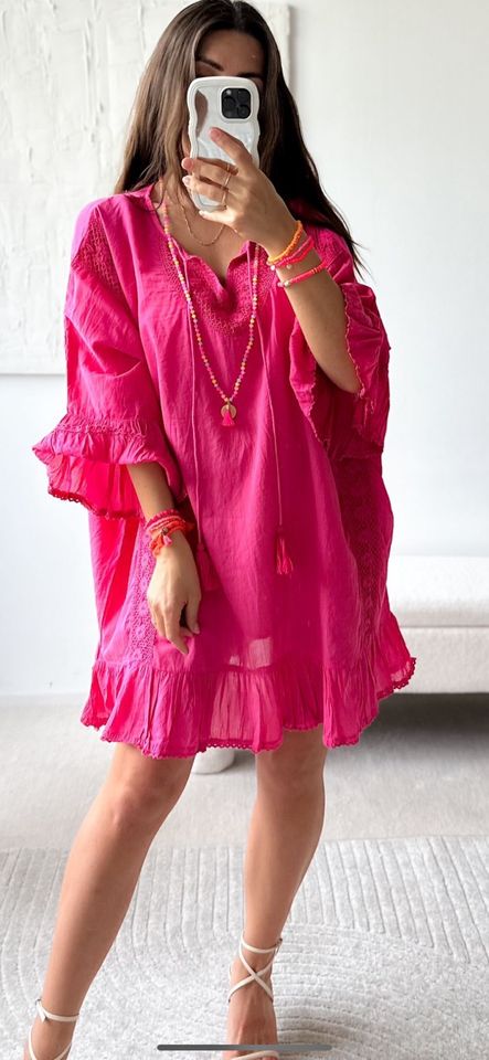 Kleid Pink  Tunika Kleid Pink ICH BIN OVERSIZE ! YEAH ! in Kaarst