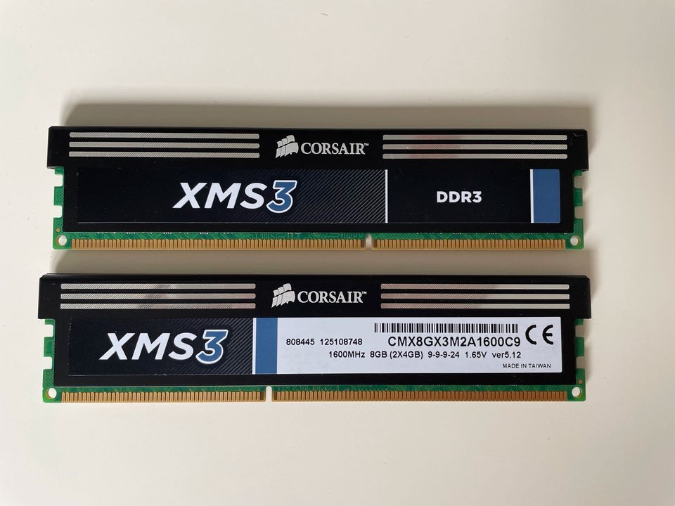 Arbeitsspeicher RAM Corsair XMS3 DDR3 8GB 1.65V 1600MHz in Rosdorf