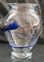 Vase transparent mit blauen Akzenten Baden-Württemberg - Heilbronn Vorschau