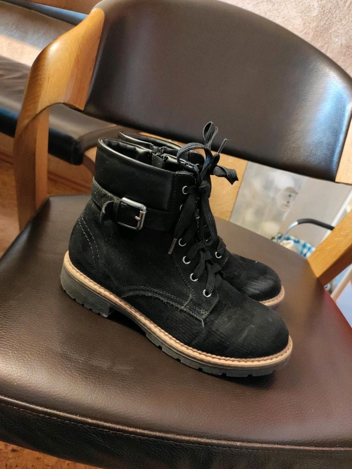 Mädchen Stiefeletten Boots schwarz Größe 38 in Bibertal