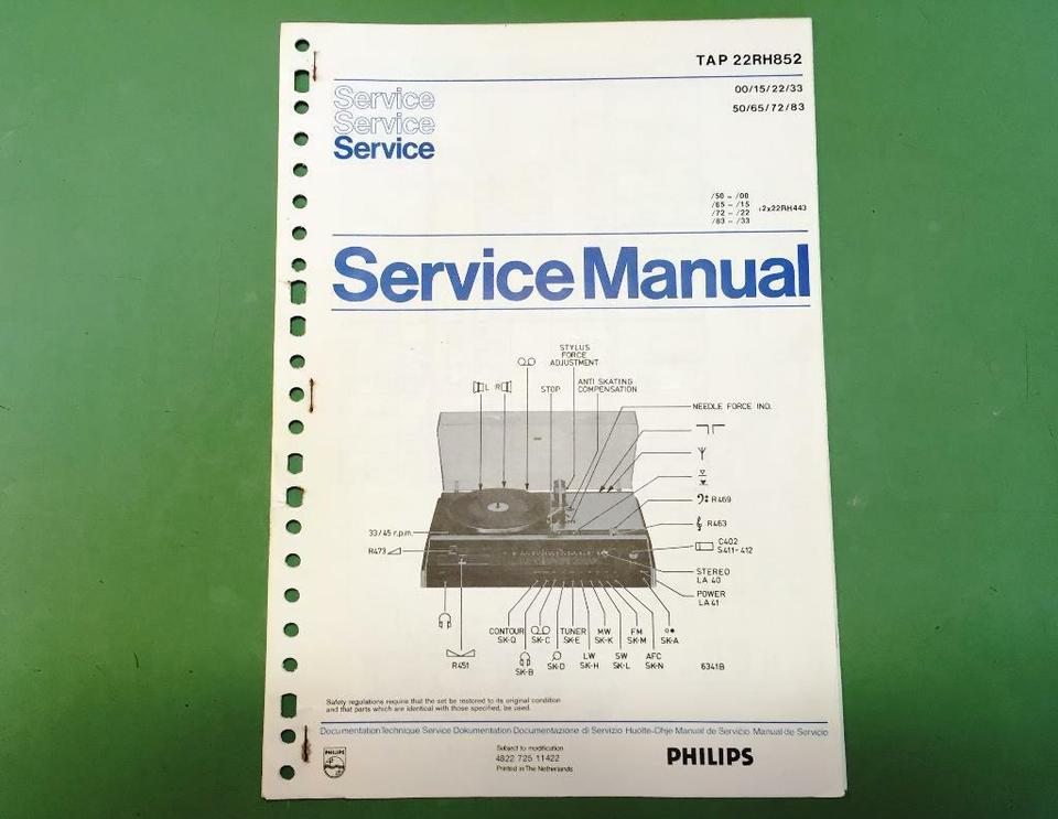Philips Stereoanlage Konzertmeister 852 - 22RH852 Service-Manual in Brake (Unterweser)