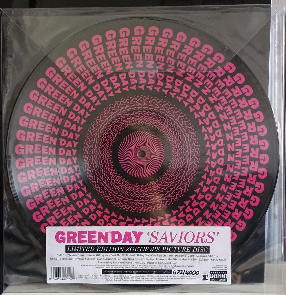 Green Day "Saviors" LP Picture disc Zoetrope Vinyl lim. 4000 NEU in Hallstadt