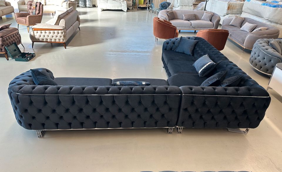 (GLORIA Ecksofa) Chesterfield Wohnlandschaft Eckgarnitur Couch Sessel Sofa Gästezimmer QMLager QM Lager in Ursensollen