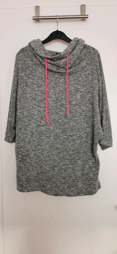 Damen shirt grau pink top oberteil oversized S 36 3/4 ärmlig in Heusenstamm