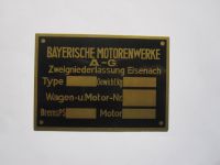 BMW Dixi Typenschild NOS Oldtimer Thüringen - Wernrode Vorschau