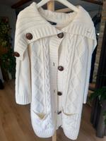 Cardigan Strickjacke lang weiß creme mit weitem Kragen, 3/4 Ärmel Niedersachsen - Faßberg Vorschau