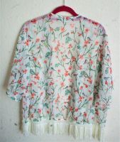 offene Jacke mit Fledermausärmel florales Muster Fransen Gr .L Sachsen - Auerbach (Vogtland) Vorschau