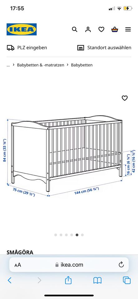 Babybett plus Matratze in Barnstorf