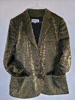 Vintage Blazer Jacke Gr 42 schick elegant schimmerndes Ockergrün Bayern - Lichtenfels Vorschau