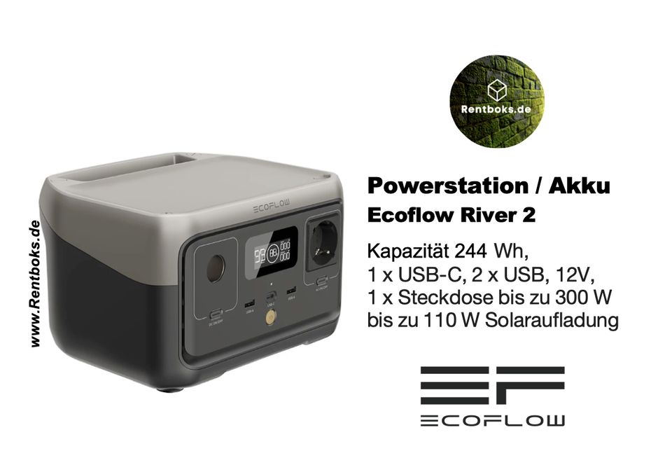 Verleih | Mieten Powerstation Ecoflow RIVER 2 244 Wh Akkubox, Powerbank, Stromgenerator, Powerstation, Power, Stromagregat, Generator, 230V Akku in Berlin