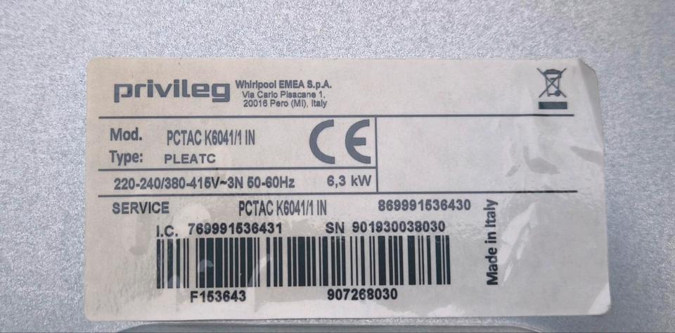 privileg Whirlpool PCTAC K6O41/1 IN autarkes shot Ceranfeld in Schönefeld