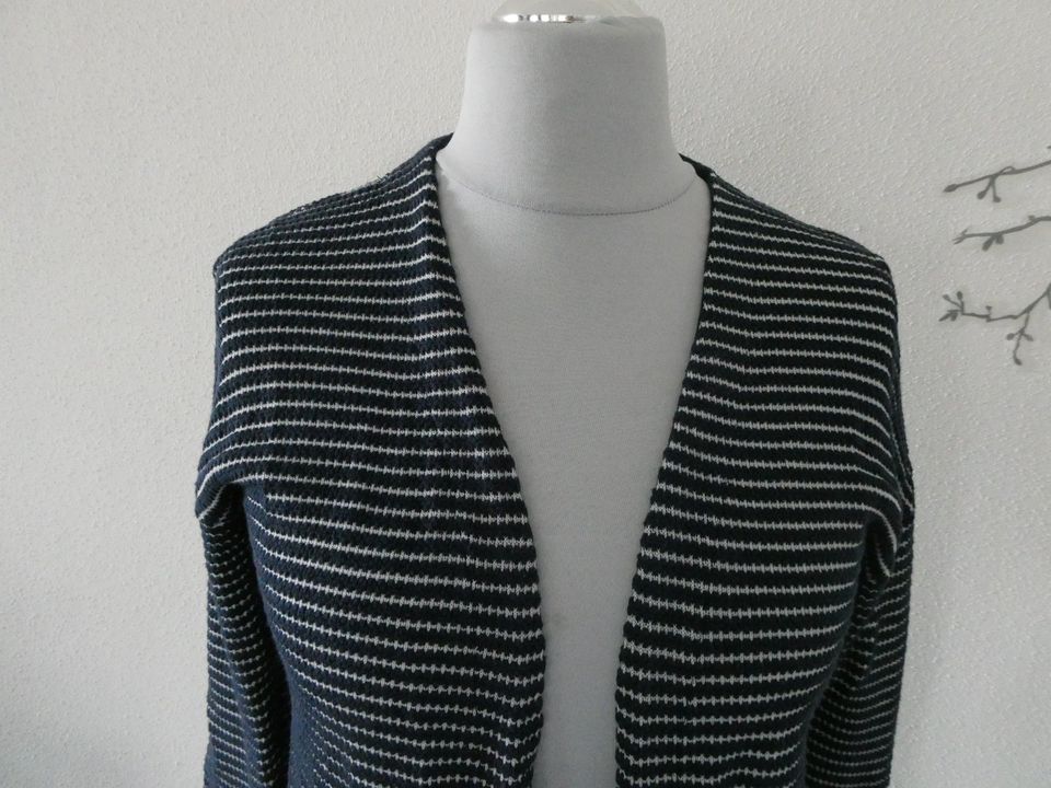 Tom Tailor Strick Cardigan Strickjacke Weste d-blau/weiß Gr. L in Mitterteich