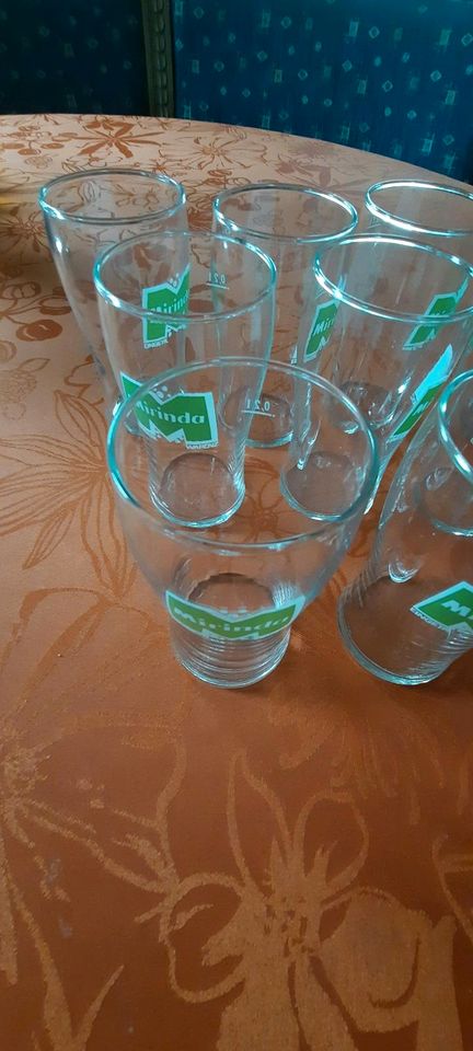 10 Mirinda Gläser 0,2 l unbenutzt 70er Jahre Seltenheit in Hüttisheim