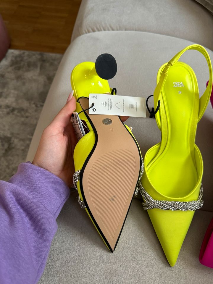 Zara High Heels neon gelb neon pink 38 in Augsburg