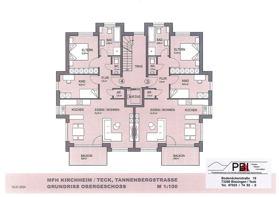 3,5 Zimmer, Eigentumswohnung im OG mit Aufzug im 6-FH Kirchheim unter Teck, Tannenbergstraße in Kirchheim unter Teck