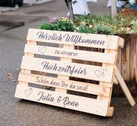 Hochzeit Willkommen Euro Palette mit 2 Blumenkästen beklebt Baden-Württemberg - Schorndorf Vorschau