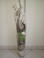 Glas-Bodenvase Zylinder - mit Kunstblumen - Top-Zustand Rheinland-Pfalz - Trier Vorschau
