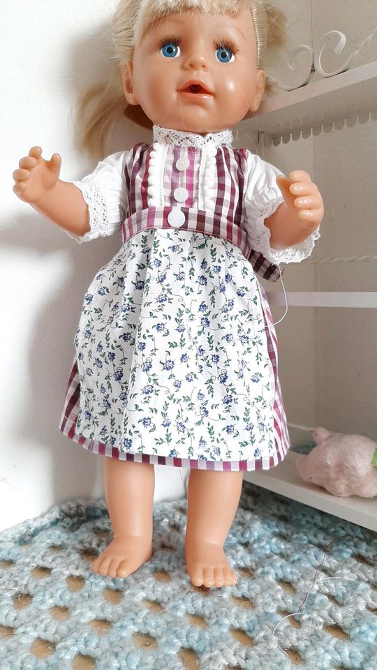 Puppenkleidung ♥️ Dirndl Kleid 3tlg Gr ca 42-45cm selfmade NEU in Dingolfing