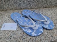 Zehentrenner Sandalen Gr. 40 hellblau silber Glitzer Schmetterlin Rheinland-Pfalz - Ludwigshafen Vorschau