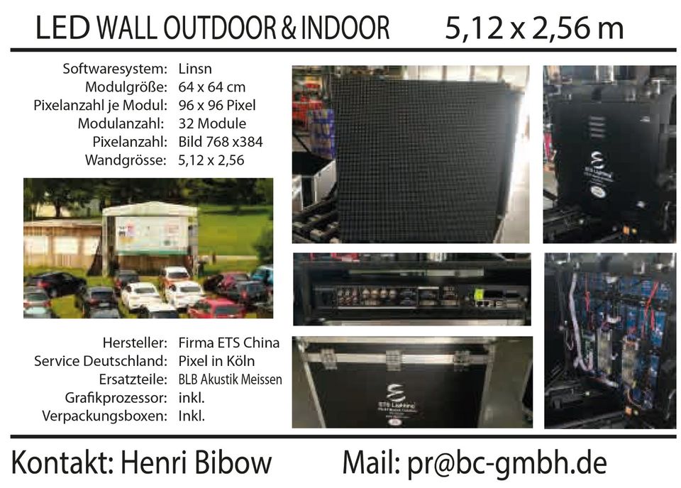 LED WALL 5,12m x 2,56 m Public Viewing Screen in Torgau