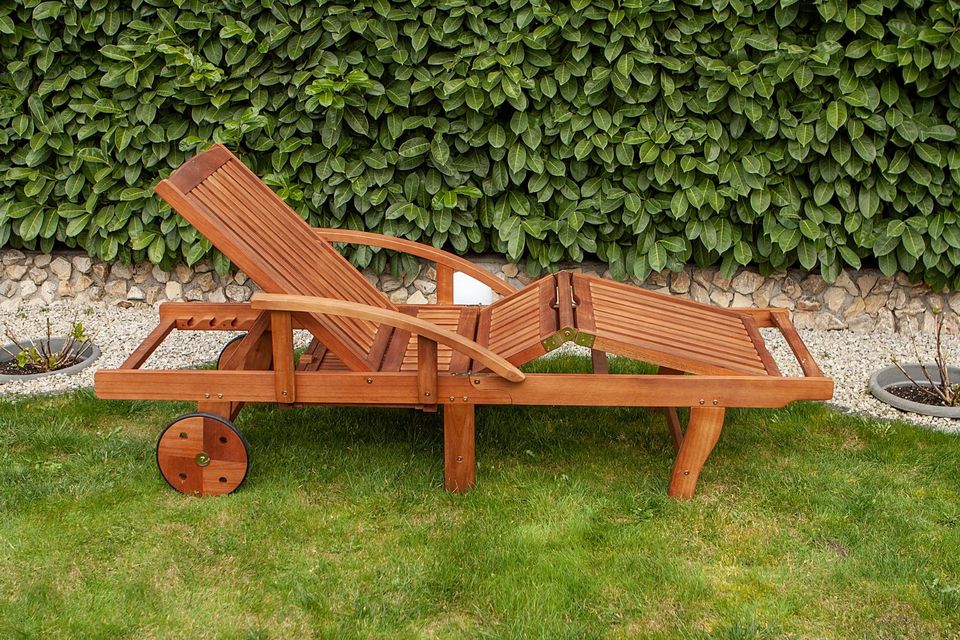 Sonnenliege Gartenliege Holz Holzliege Stuhl Relaxstuhl Relaxsessel Gartenmöbel Liegestuhl Klappsessel 3510047 in Hahn am See