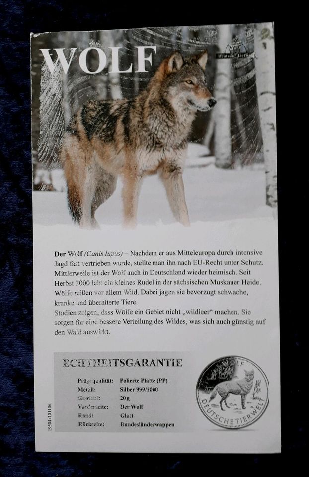 Münzen Deutsche Tierwelt Wolf, Feldlerche, Seeadler in Heeslingen