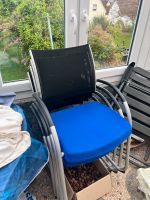 Sechs blaue gepolsterte Bürostühle Hessen - Aßlar Vorschau