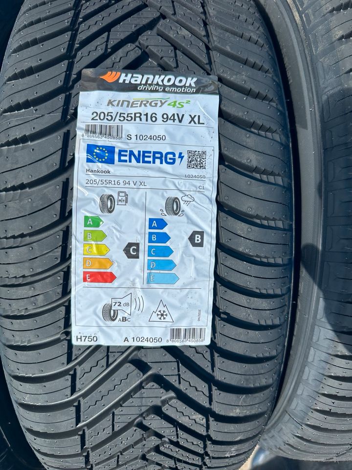 1satz 205/55R16 94V HANKOOK KINERGY ALLSEASON NEU inkl.MONTAGE! in Stockstadt a. Main